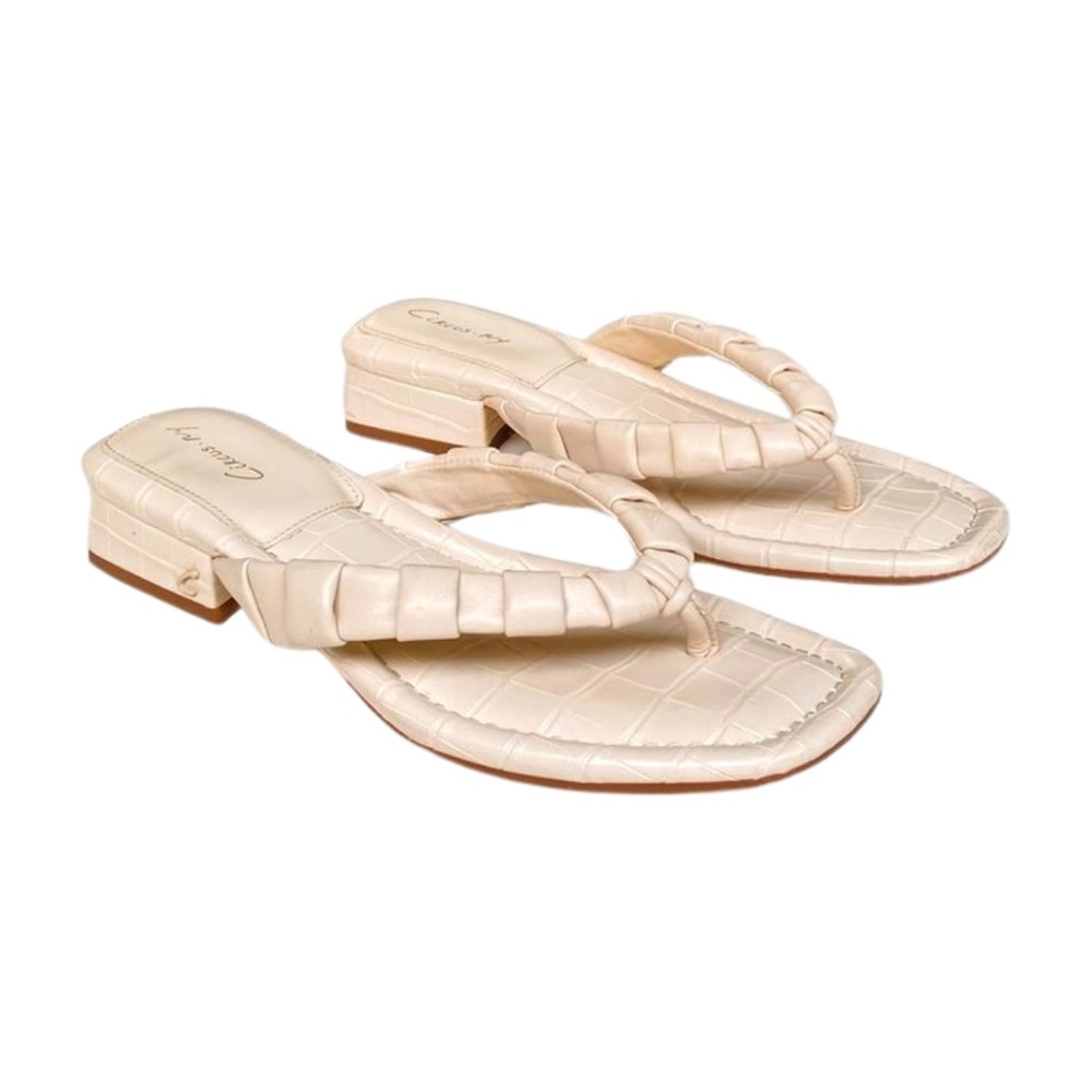 Circus NY Jacinda Thong Sandals, Creamy White, Size 8.5